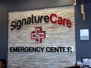 indoor lobby dimensional signage